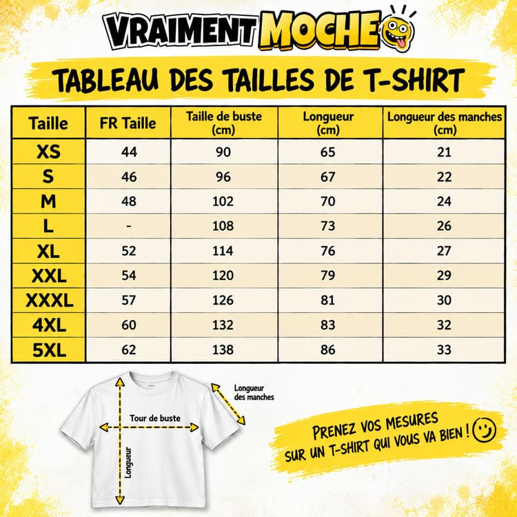 guide taille tshirt vraiment moche